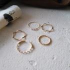 Set: Alloy / Faux Pearl Ring (assorted Designs) Set - Ring - One Size
