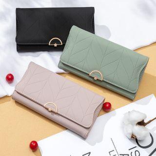 Flower Detail Flap Long Wallet