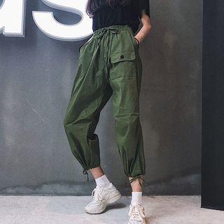 Cropped Cargo Pants Green - One Size
