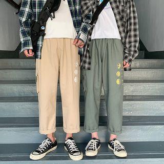 Printed Cropped Straight Fit Cargo Pants