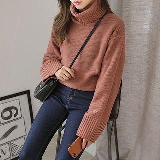 Wide Turtle-neck Long-sleeve Sweater