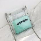 Lettering Transparent Chained Shoulder Bag With Pouch
