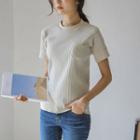 Pocket-front Ribbed T-shirt