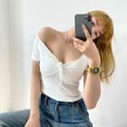 Short-sleeve Knot Top