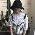 Short-sleeve T-shirt / Striped Camisole Top