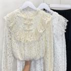 Round-neck Lace Chinese Knot Button Top