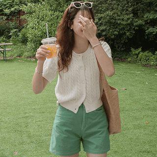 Round-neck Cable-knit Summer Cardigan