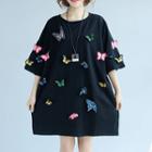 Elbow-sleeve Butterfly T-shirt