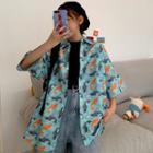 Short-sleeve Goldfish Print Shirt