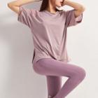 Elbow-sleeve Mesh Sports T-shirt