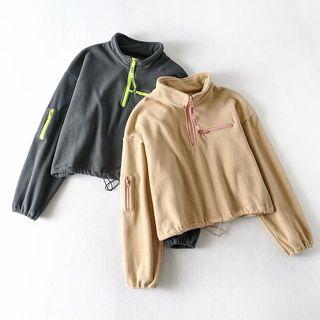 Half Zip Faux-fur Pullover