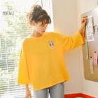Rabbit Embroidered 3/4-sleeve T-shirt