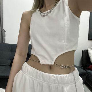 Asymmetrical Hem Cropped Tank Top