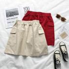 Elastic-waist Mini A-line Skirt