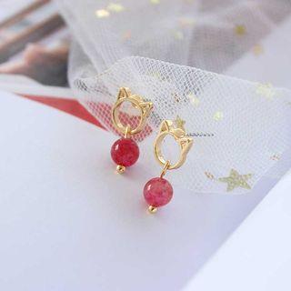 Cat Stud Earring 1 Pair - As Shown In Figure - One Size