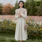 Set: A-line Midi Shirtdress + Sweater Vest