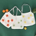 Flower-accent Canvas Tote Bag