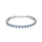 Fashion And Elegant Geometric Round Blue Cubic Zirconia Bracelet 17cm Silver - One Size