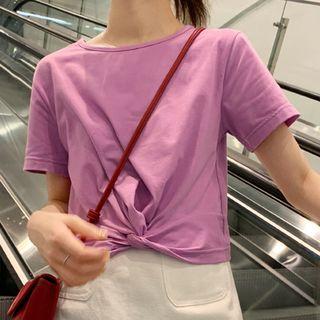 Plain Knot Short-sleeve Top