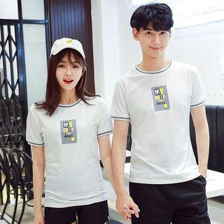 Couple Matching Lettering Short Sleeve T-shirt / Shorts