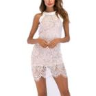 Halter-neck A-line Lace Dress