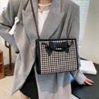 Ribbon Houndstooth Tote Bag