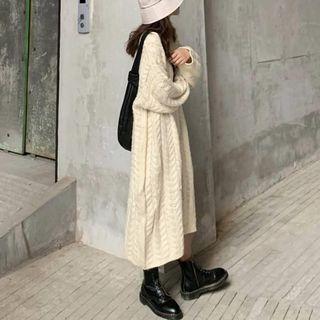 Cable-knit Midi Sweater Dress As Shown In Figure - One Size