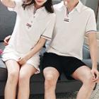 Couple Matching Short-sleeve T-shirt Dress / Short-sleeve Polo Shirt