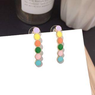 Alloy Disc Dangle Earring Multicolor - One Size