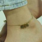 Stainless Steel Smiley Anklet 105 - Gold - One Size