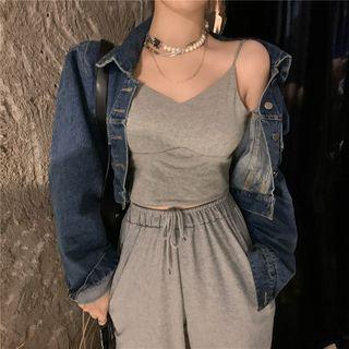 Spaghetti Strap Top Gray - One Size