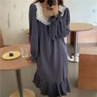 Lace Trim Bell-sleeve Sleep Dress