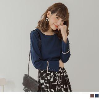 Buttoned Bell Sleeve Top