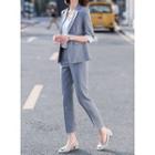 Elbow-sleeve Blazer / Straight-cut Pants