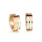 Fashion Simple Plated Gold Geometric Round 316l Stainless Steel Stud Earrings Golden - One Size