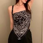 Strapless Patterned Top Black - One Size