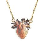Alloy Heart Pendant Necklace 1 - 7018 - Cyan - One Size