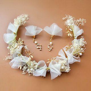 Set: Embellished Tiara + Drop Earrings