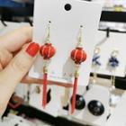 Lantern Drop Earring 1 Pair - Red - One Size