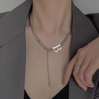 Letter Chain Necklace Silver - One Size