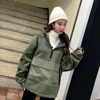 Letter-printed Oversized Anorak Hoodie