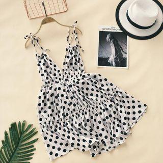 Polka Dot Shoulder-tie Sundress