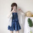 Camisole Top / A-line Skirt / Light Jacket / Set