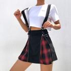 Zip Detail Suspender Skirt