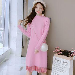 Furry Midi Sweater Dress