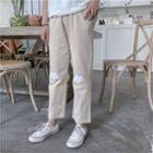 Cloud Embroidered Straight-cut Pants