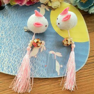 Tasseled Rabbit Hair Clip