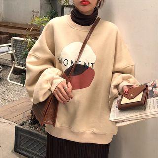 Mock Two-piece Turtleneck Print Sweatshirt