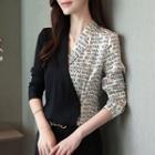Lettering Panel Chiffon Top
