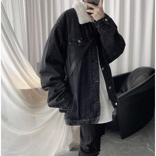Faux Lambskin Denim Jacket